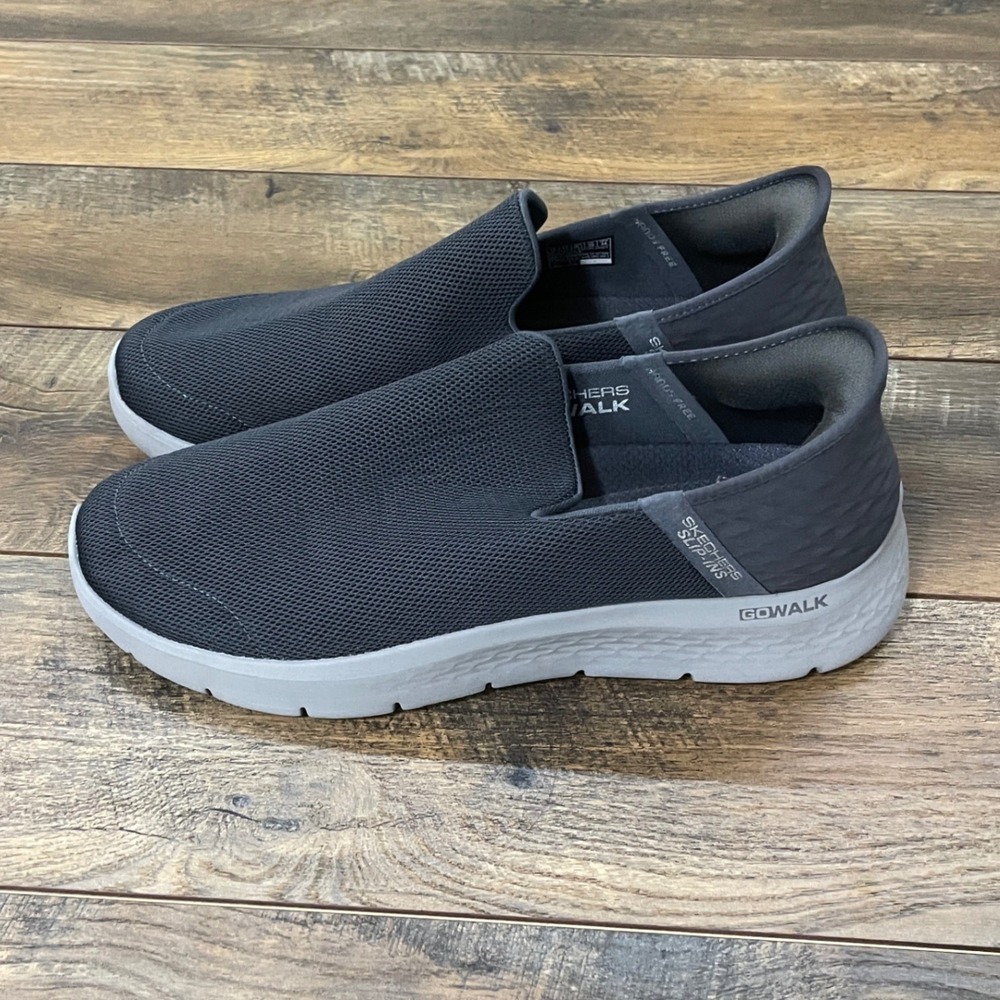 Skechers Slip-ins GO WALK 6 Charcoal Grey Mesh Walking Shoes Mens 12 Streetwear